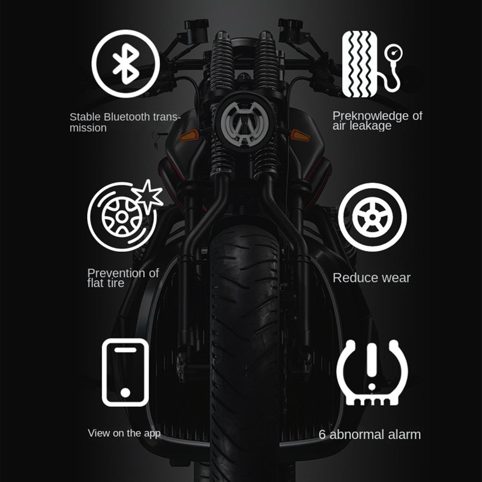 Manometro per pressione aria pneumatici di sensori ruota wireless in reale | Manometro pressione pneumatici senza fili Per moto scooter casa garage officina fuoristrada pendolare