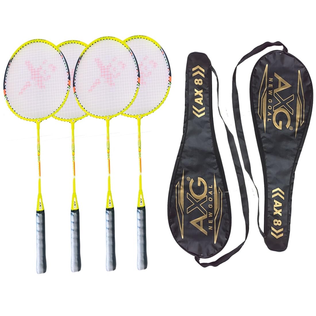 Strenuous Fluorescent Aluminium AX-8 Badminton Set of 4 Orange Racquets Badminton Kit (B0D14WNMPY) Amazon Price History, Amazon Price Tracker
