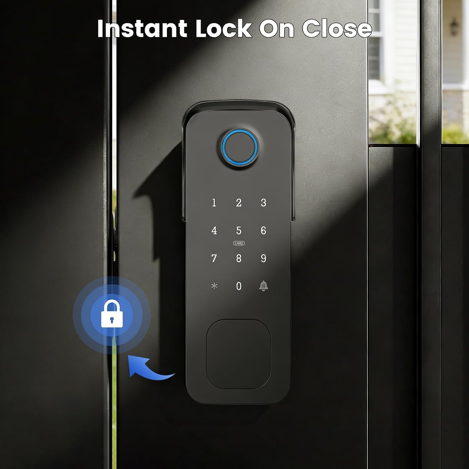 Lokko Outdoor Gate Lock with Fingerprint & Keypad, Keyless Entry Smart Gate Lock for Garden, Fence, Yard, Patio