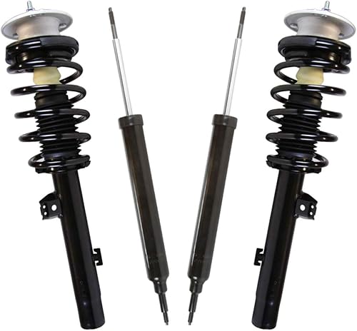 AutoShack - Conjunto completo de amortiguadores delanteros y resortes helicoidales con amortiguadores traseros para BMW 128i 135i 2007-2013 328i
