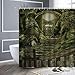 XCBN Cortina de Ducha de Bosque de fantasía de Dibujos Animados pájaro Mariposa búho Planta Verde Paisaje Cortina de Ducha Impermeable decoración A9 180x200cm