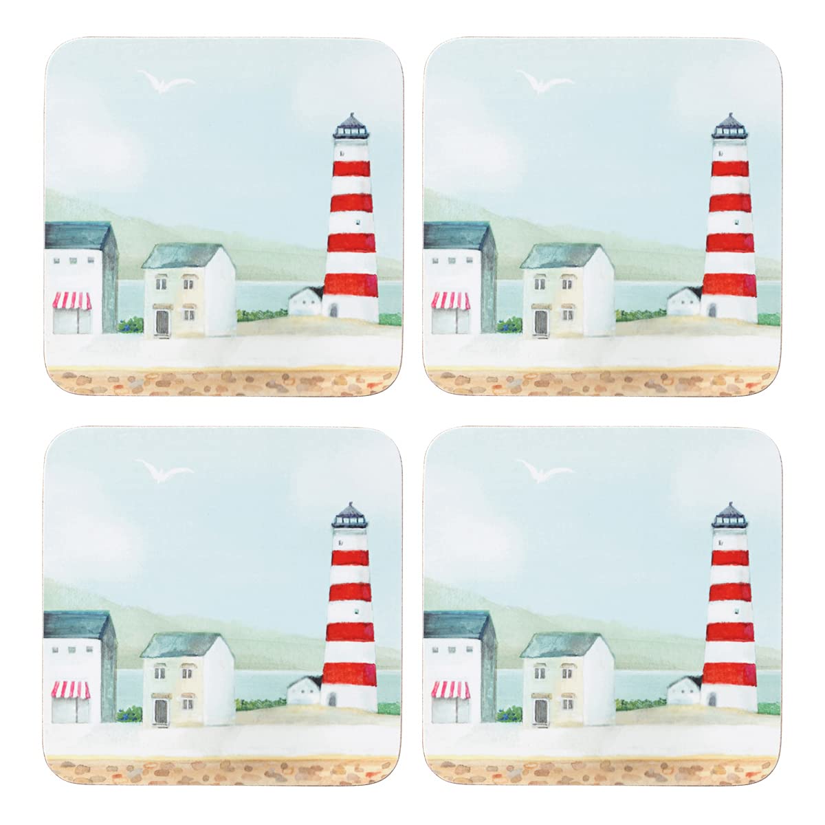The English Tableware Multicolor English Tableware Co. Coast Set Of 4 Coasters