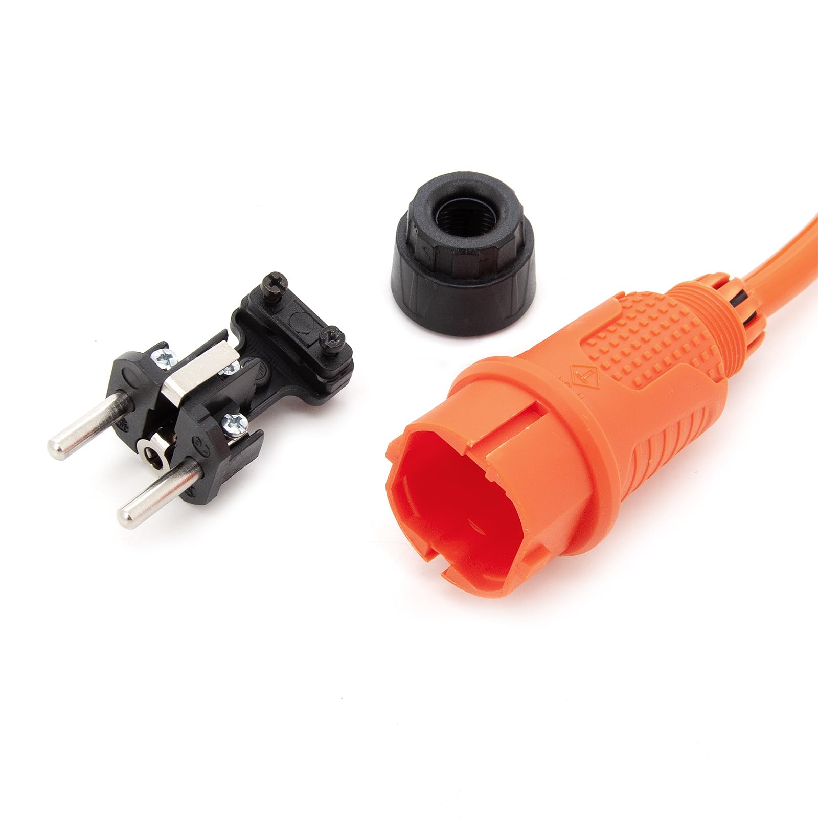 10m Verlängerungskabel mit 3 schuko steckdosen für den aussenbereich IP44 H07BQ-F 3G 2,5mm² verlängerung mit 3 schutzkontakt buchsen 3-Fach Outdoor verteiler 10 Meter orange