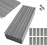 NeatiEase 10-Pack 6.1ft Corrugated Galvanized Metal Roofing Panels with Screws - Durable for Sheds, Pergolas, Gazebos, Chicken Coops