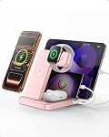 Multiple Devices Charging Station, 5-in-1 Charging Station for iPhone 17 Pro Max/Pro/16/15/14/13/12, iPad Pro/Air/Mini, Apple Watch and Airpods,Wireless Charging Dock(G805, Black)