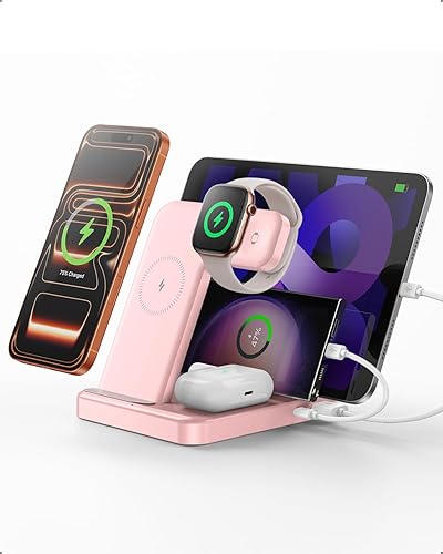 Miniatura 1 de Estación de carga para múltiples dispositivos, estación de carga 5 en 1 para iPhone 17 Pro MaxPro1615141312, iPad ProAirMini, Apple Watch y Airpods,