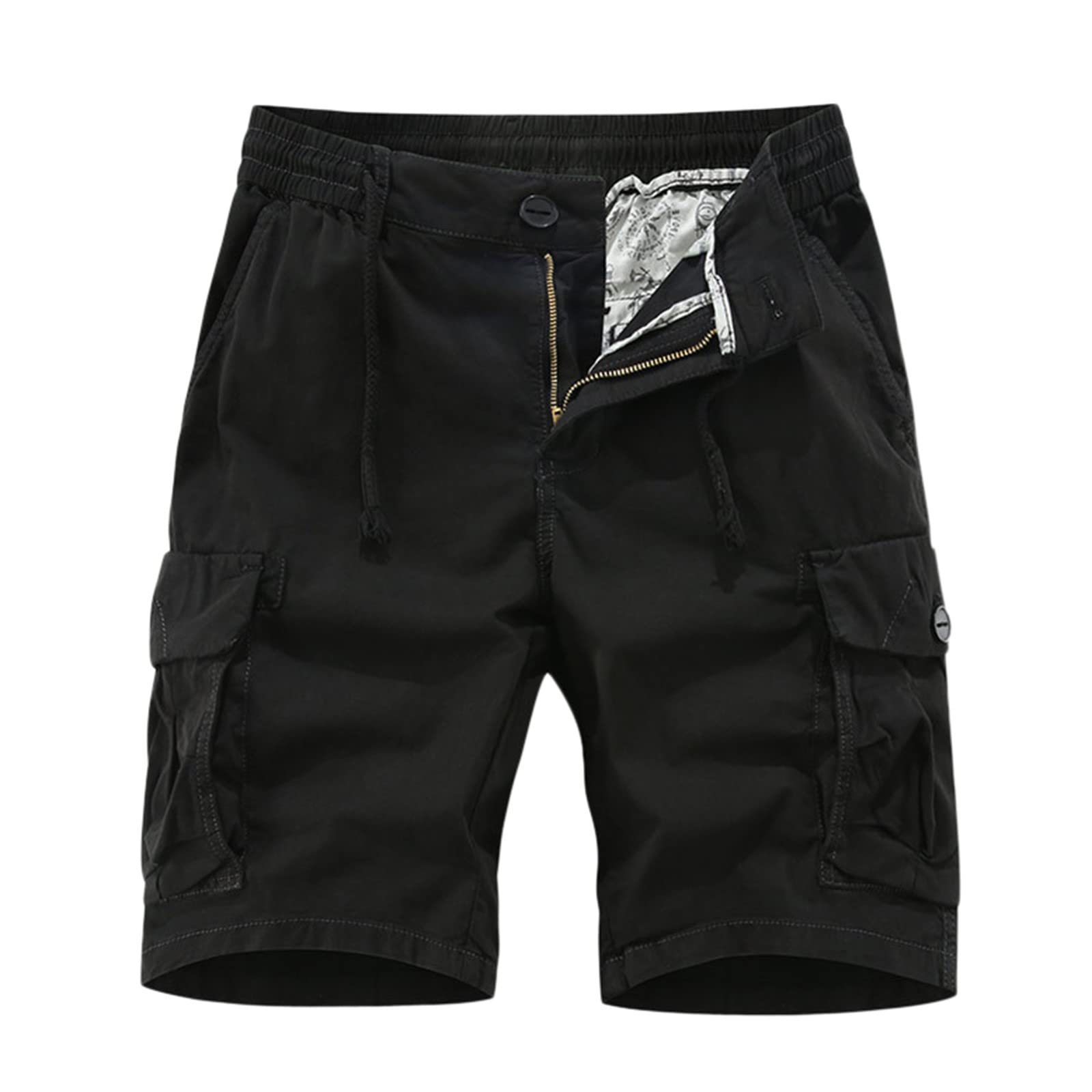 SRZYMJ Kurze Hose Leinen-Shorts 3/4 Länge Hosen Arbeitshose Shorts Kurze Leinenhose Sommer Arbeitshose Kurz Anzughose Kariert Leichte Sommer Arbeitshose Strumpfhose Mit Naht Hinten Strickstrumpfhose
