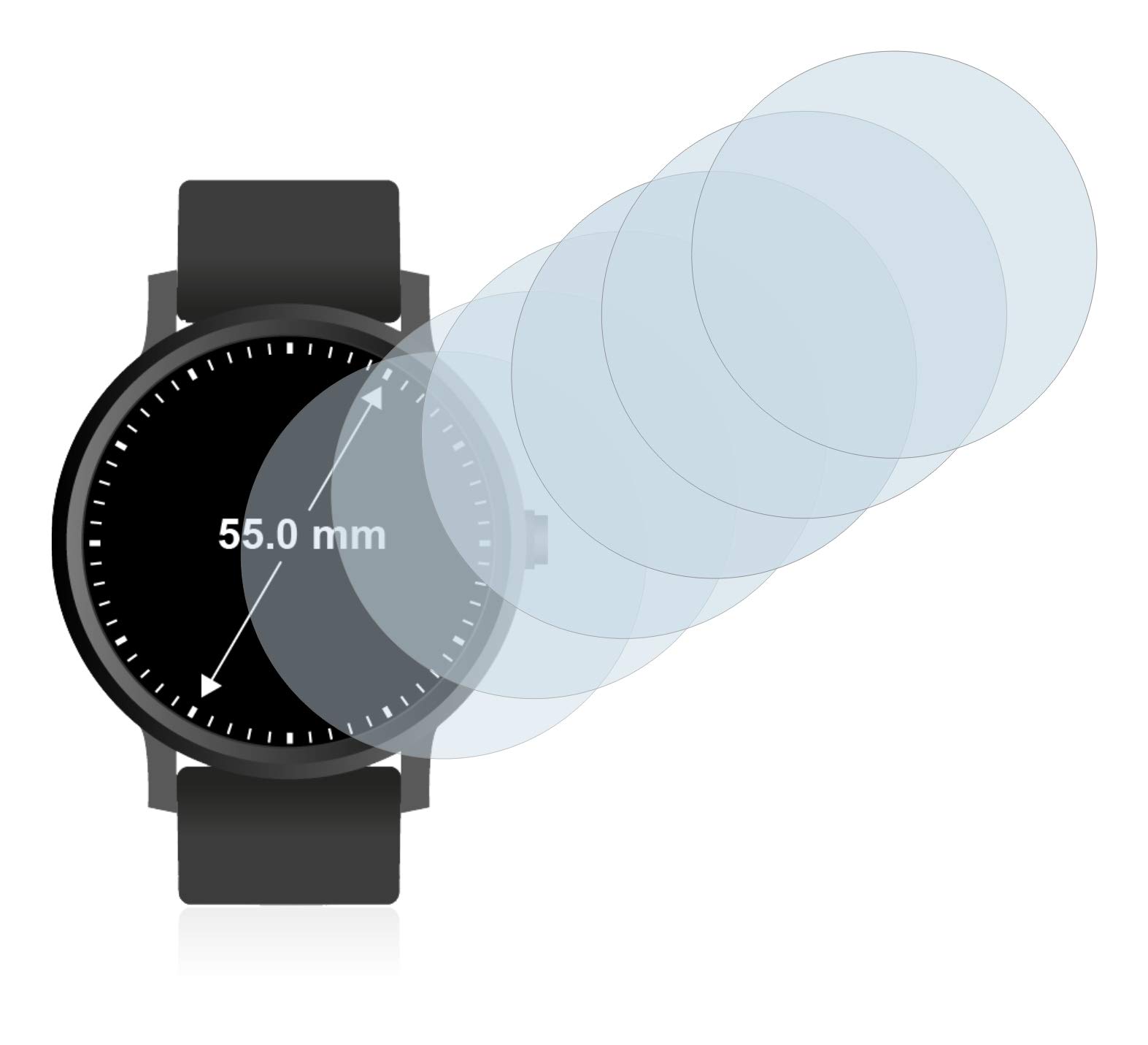 Savvies 6 Stuks Schermbeschermer voor Horloges (Rond, ø: 23 mm) Screen Protector Ultra Transparant