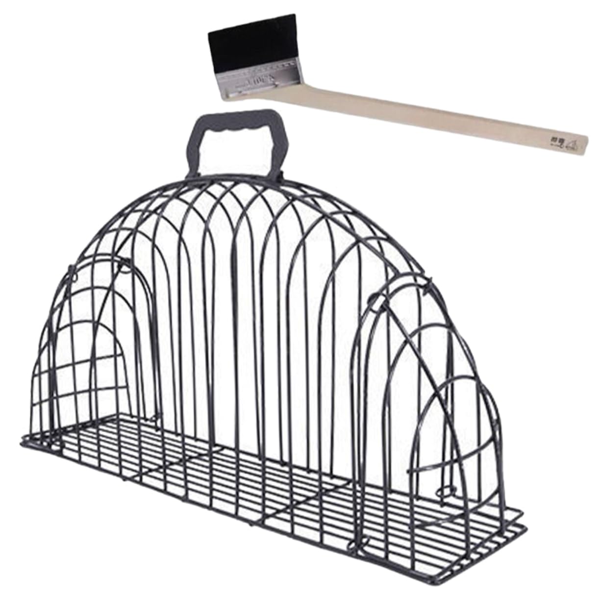 Cage de bain pour chat toilettage bain a domicile en metal noir avec brosse