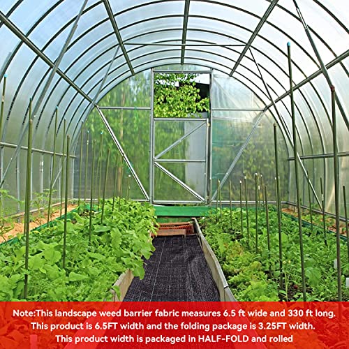 image for LGJIAOJIAO 6.5ftx330ft Weed Barrier Landscape Fabric Heavy Duty, Weed 