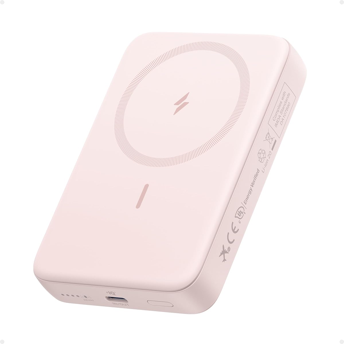 Zolo Magnetic Power Bank, cargador portátil inalámbrico compacto de 10,000 mAh con carga rápida máxima de 30 W, batería duradera y respetuosa con la piel, para iPhone 16/15/14 Series, AirPods y más | Batería inalámbrica compacta con carga rápida máxima de 30 W, diseño duradero y agradable para la piel para viajes