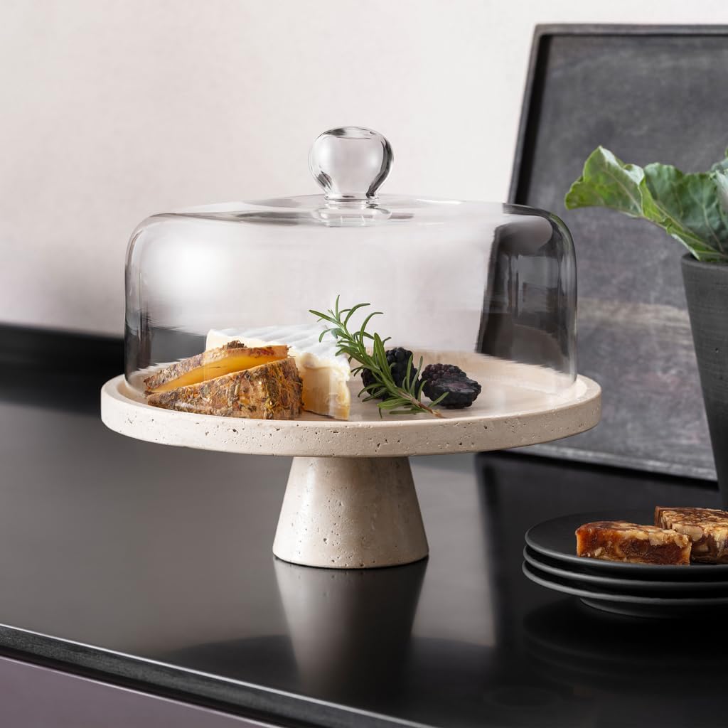 Villeroy & Boch - Manufacture Cloche 25,5 cm Transparent, Spülmaschinenfest, Käseglocke, Käsehaube zur Präsentation von Käse, Antipasti, Aufschnitten oder Obst, Borosilikatglas