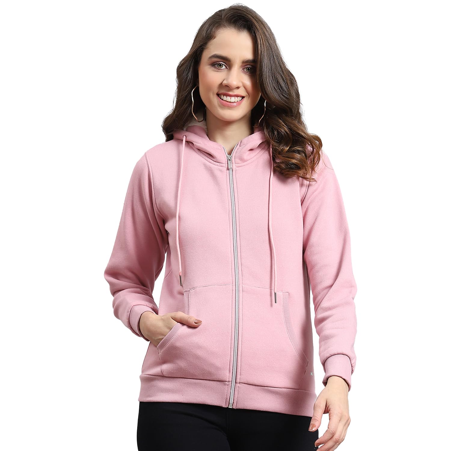 monte carlo Dusty Pink Solid Sweatshirt | Warm Pullover for Ladies | Soft Comfortable Casual Winter Wear for Women's-picture-18