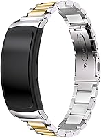Vista 15 de Correa de reloj de metal compatible con Samsung Gear Fit2 Pro SM-R365/Gear Fit2 SM-R360 Reemplazo de correa de acero inoxidable de ajuste rápido