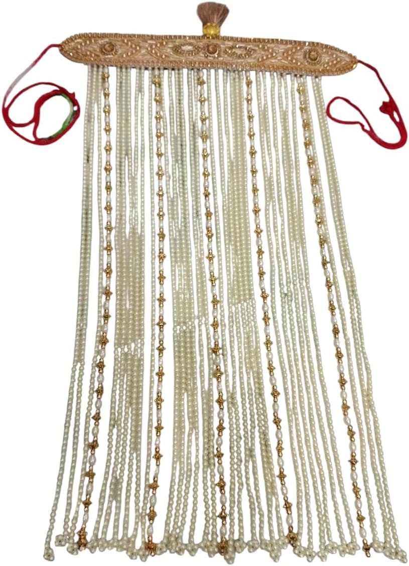 The Great Indian Store Handmade Pearl Stone & Studded Sehra For Men/Groom Or Special Occasions Pack of 1