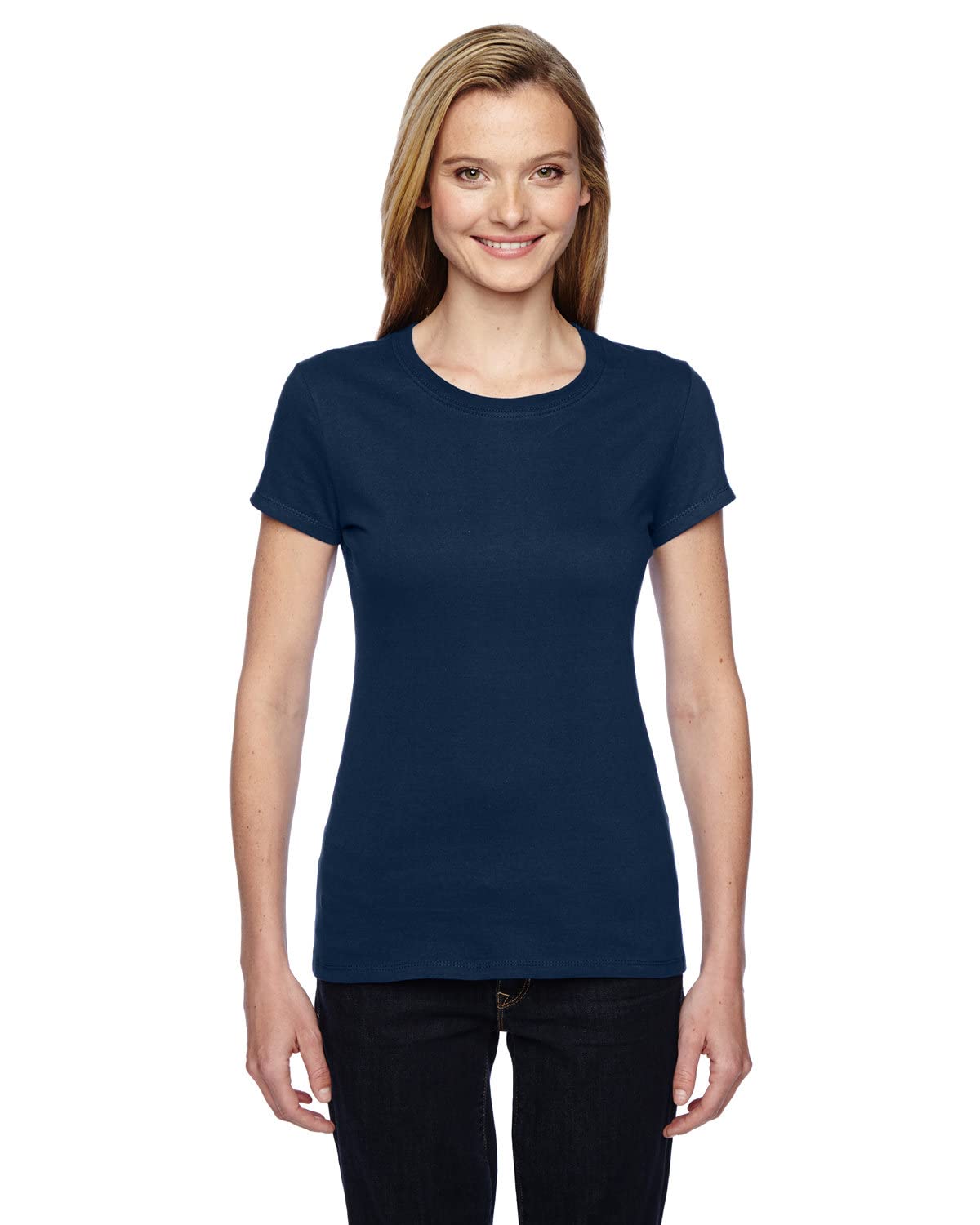 Fruit Of The Loom Women's J Navy Ssfjr Fl Sfjr 4.7 Oz Sftspn Jr Crew L