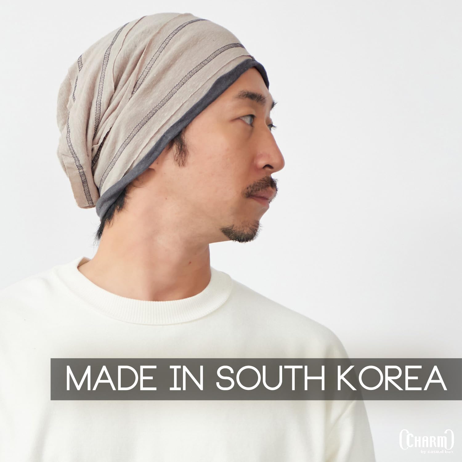 CHARM Männer Rein Leinen Beanie Hut - Frauen Leichte Sommer Mütze Natürlich Stoff Strickmütze