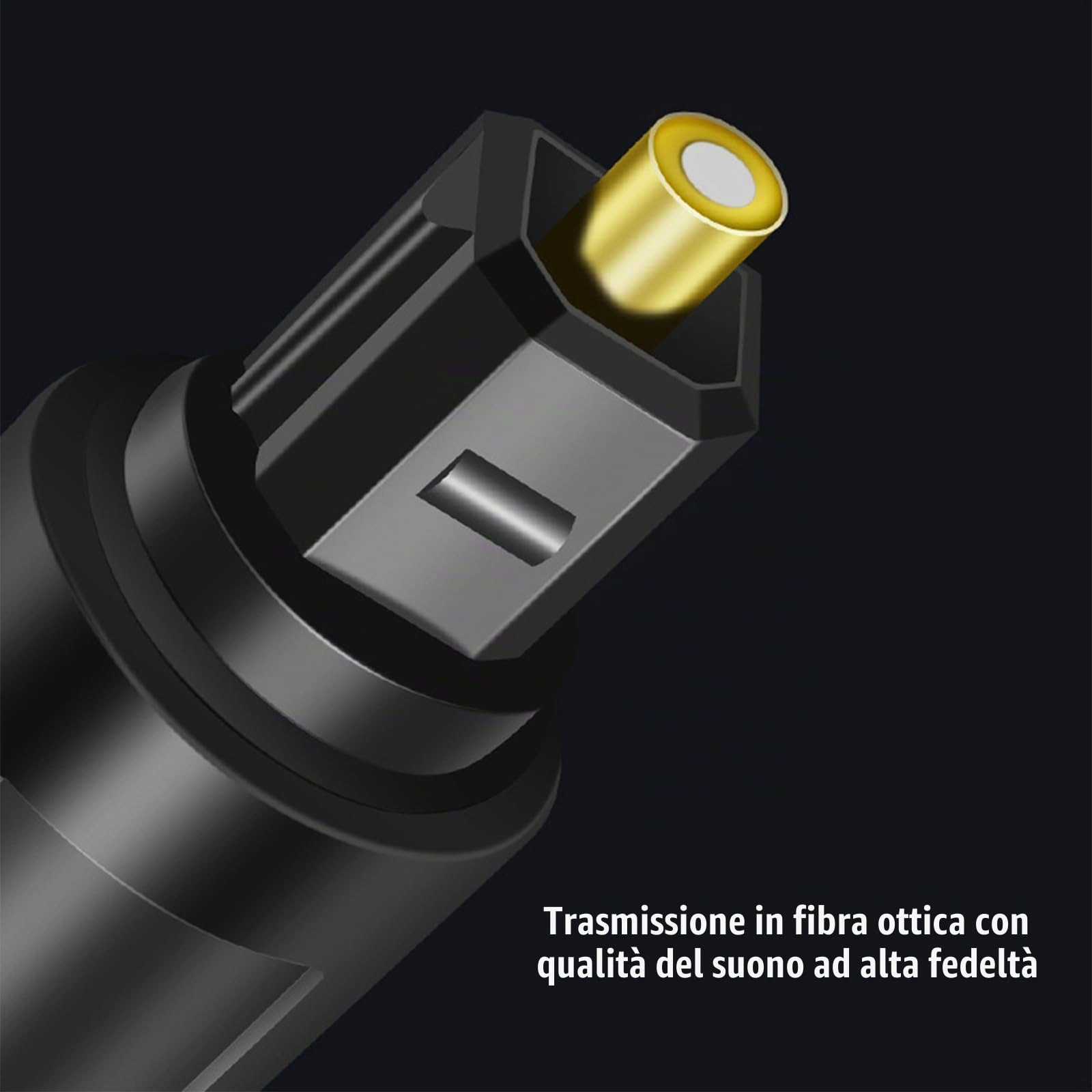 Splitter Audio Ottico 1 In 2 Out – Cavo In Fibra Ottica 1m, Per Soundbar, Home Theater, PS4 E Xbox, Nero