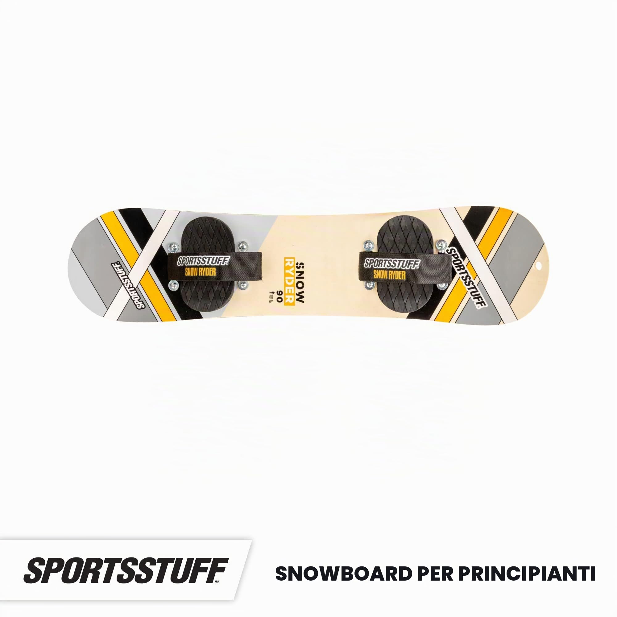 SportsStuff Snowboard Ryder in Legno Duro con attacchi in Velcro, Multiplo
