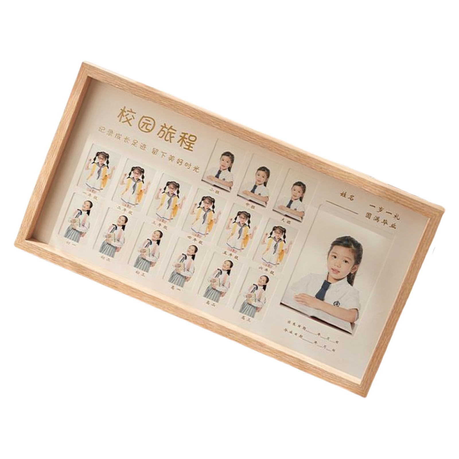 Handcrafted Wooden Photo Frame Campus Memorabilias Picture Display Holder for Bookshelves Desktop Decors Graduation Gift Photo Display Frame