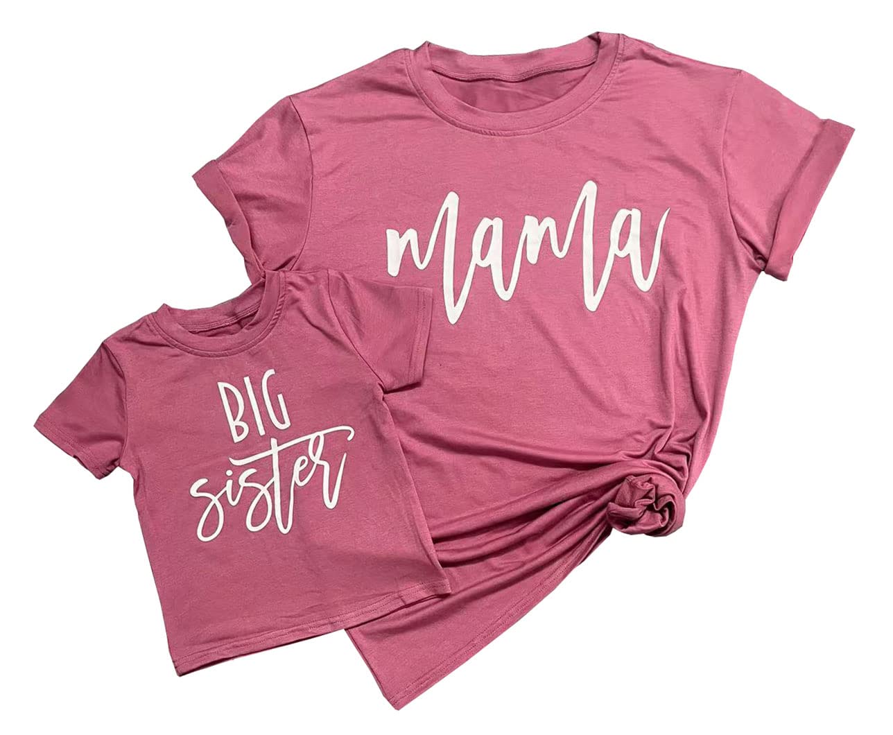 JMFXBMama and Big Sister Shirt Tee Mama Daughter Matching T Shirt Cute Family Shirts Tee Tops