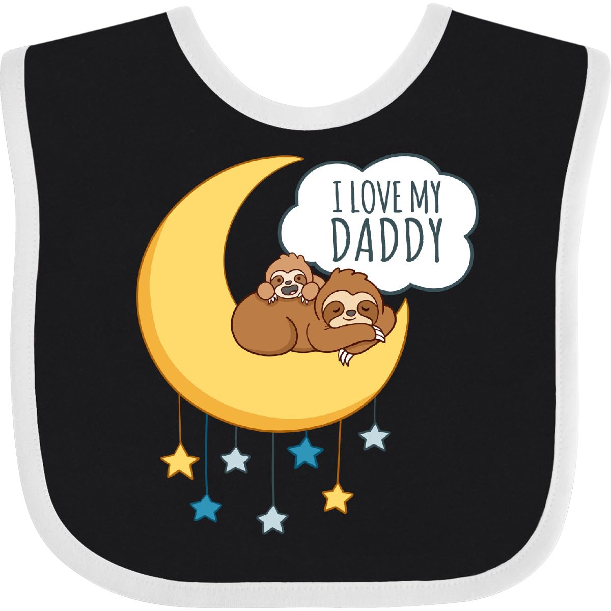 inktastic I Love My Daddy Baby Bib Black and White 42051