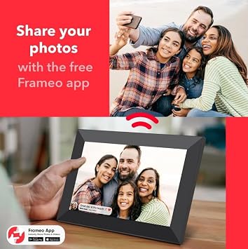 FRAMEO 14.1 Inch WiFi Digital Photo Frame | Digital Photo Frames | Send Photos, Videos with Frameo App | 1280x800 Touch Screen