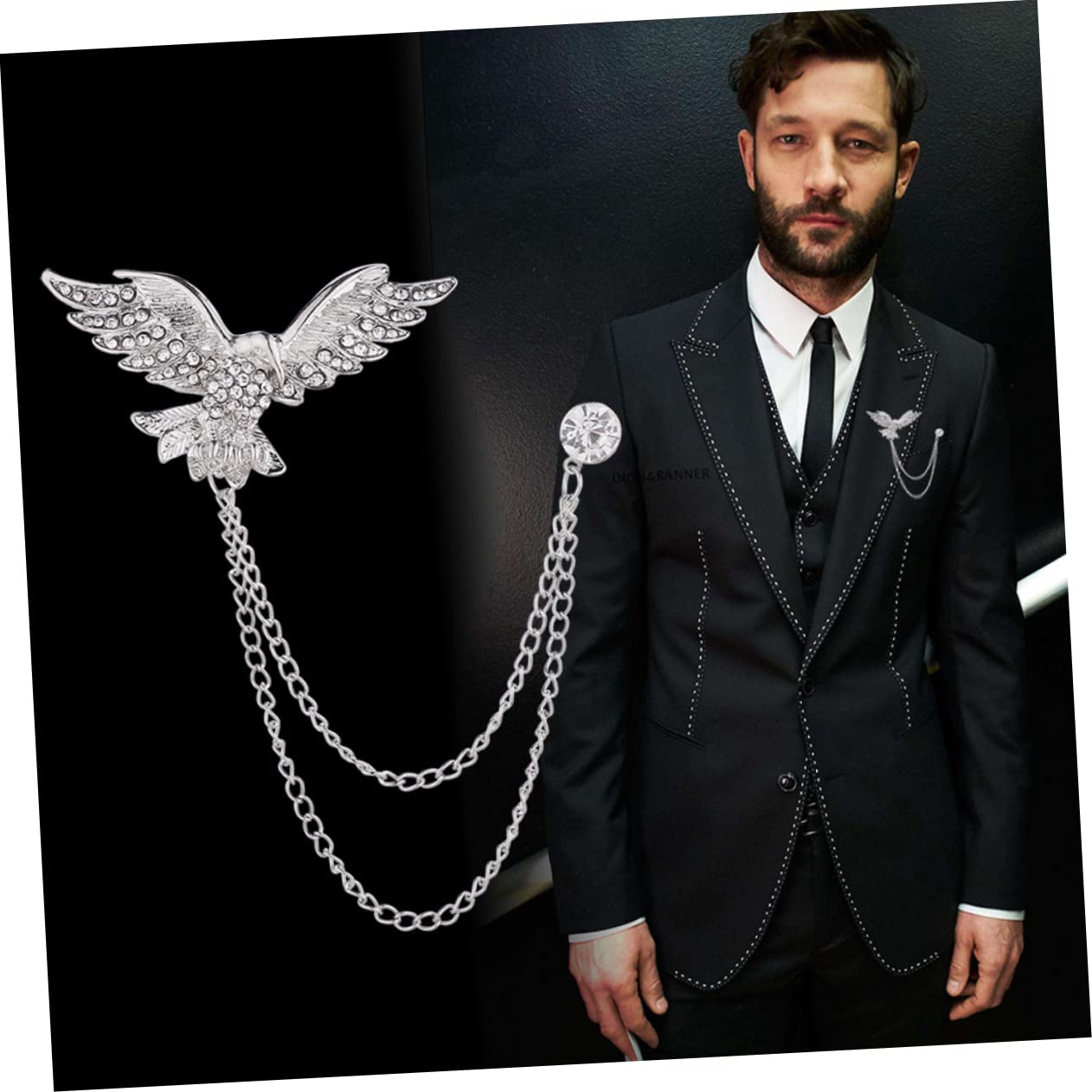 Adler Brosche Broschenclip Mit Quaste Kettenbrosche Tierbrosche Schmuck Strass-brosche Strass-kragenkette Vogel Brosche Adler Anstecknadel Brosche Für Männer