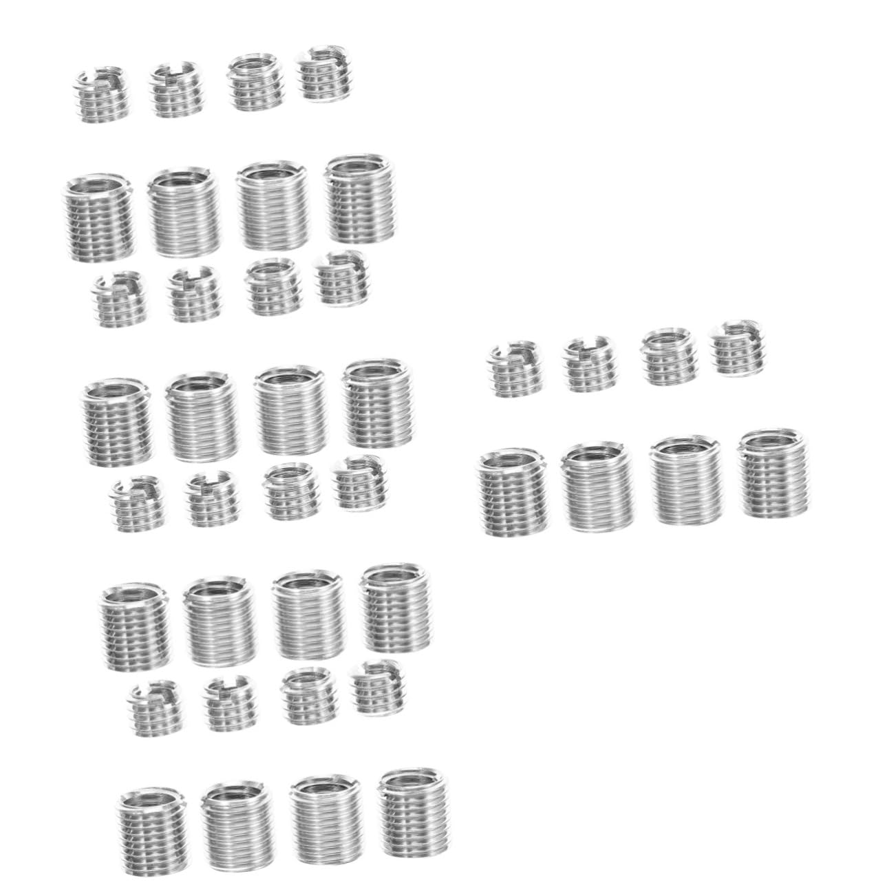 Amosfun 5 Juegos Manga de tornillo de acero inoxidable métrico tornillos prisioneros surtidos pequeño comida tornillo sin cabeza Tornillos de tornillo de surtido múltiple Plata