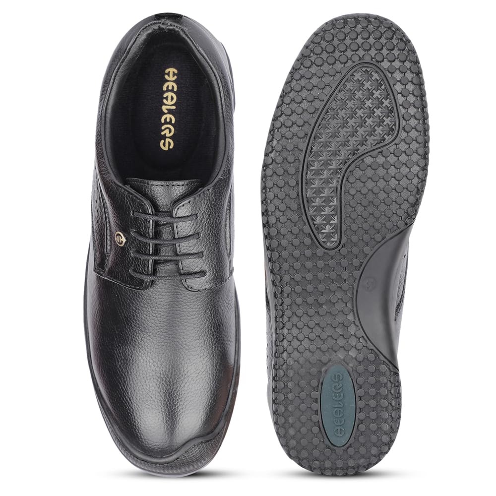 Liberty Healers B049-01 Formal Lacing Derby Shoes for Men - PVC Sole | Softy Leather Outsole | Synthetic Insole | Lightweight & Comfortable | Modern Design | Shock-Absorption 7 61CFvrF5M2L. SL1000