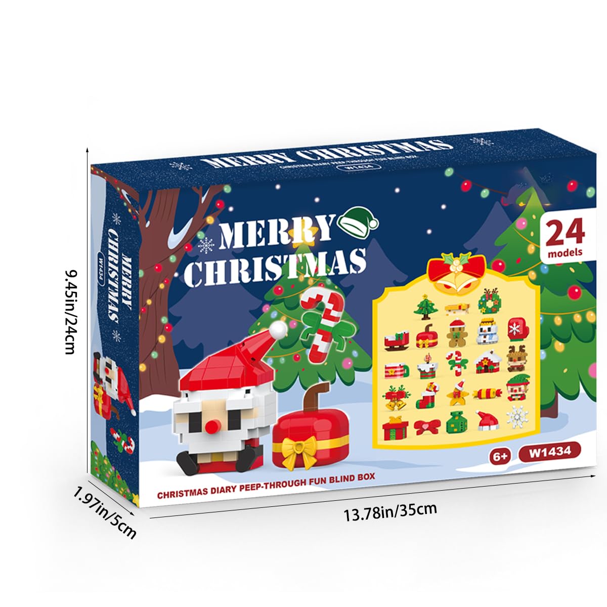 Calendario de Adviento de Navidad 2026, juegos de construcción compatibles con Lego Christmas 24 días, regalos de cuenta regresiva de 24 paquetes, kit de microbloques de construcción de modelos de