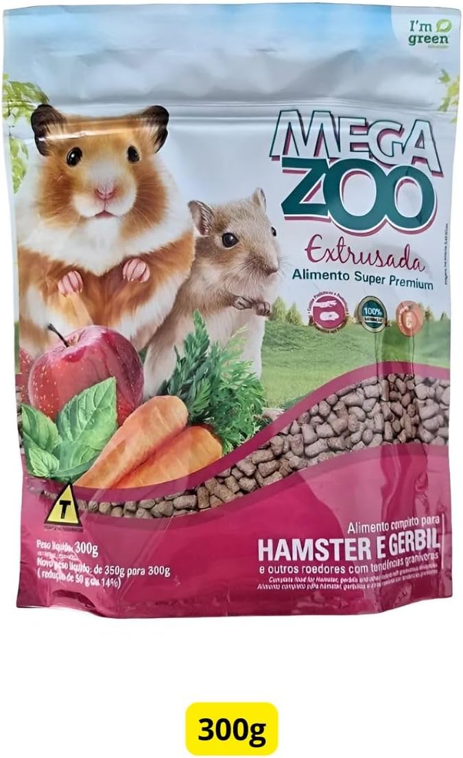 Ração Megazoo Extrusada Hamster e Gerbil 300g