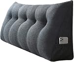 Triangular Headboard Pillow,Large Wedge Pillow Decorative Body Throw Pillows Bed Backrest Reading Bolster Lumbar Cushion for Sofa Bed,Charcoal gray-59(L) x7.8(W) x19.7(H) inch