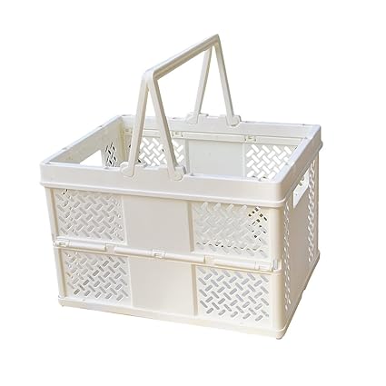 OLOMA Picnic Set, Outdoor Picnic Basket Foldable Supermarket Shopping Basket Spring Outing Vegetable Basket Portable Shopping Basket (Color : Hortel )