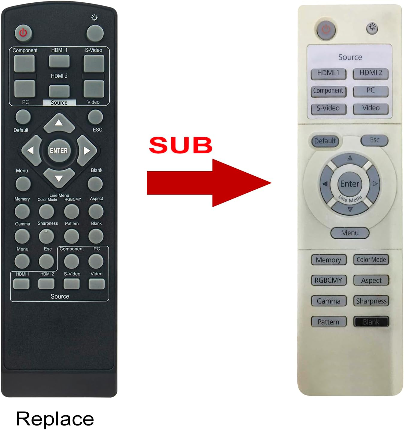 150015000 Replace Remote Control Compatible with Epson EH-TW3000 EH-TW2800 EH-TW4000 150015001 EH-TW2900 EH-TW4500 EH-TW4400 EH-TW3500 Home Cinema Projectors