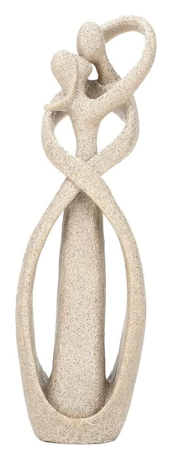 Statue couple amoureux grès objet décoration design moderne