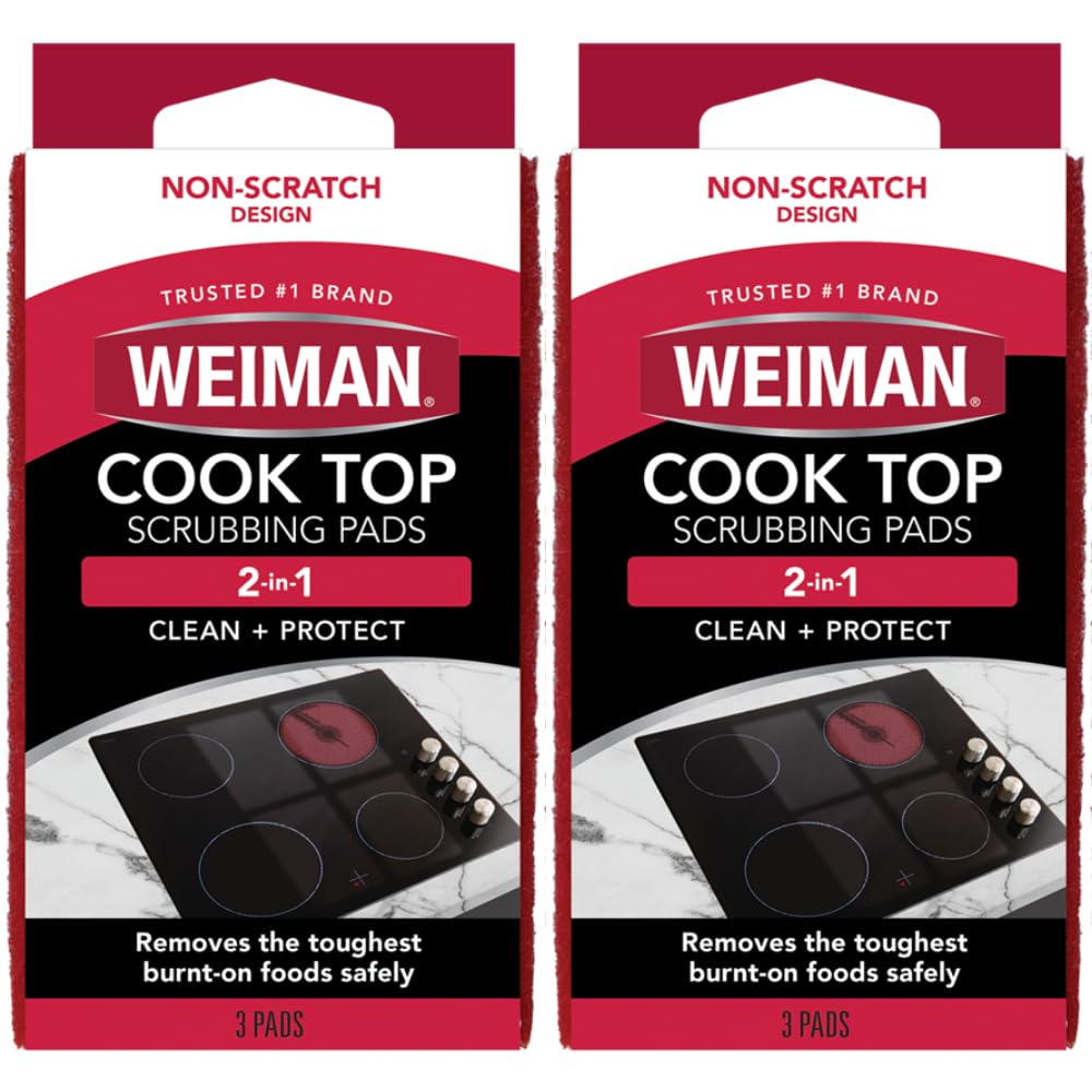 Weiman Cook Top Scrubbing Pads, 3 ct-2 pk