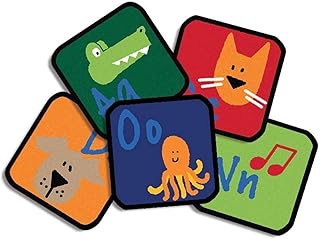 Carpets for Kids KID$Value Plus 7026 Learning Blocks Seating 12in Individual Carpet Squares Set