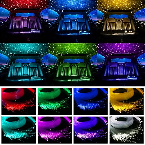 Image of Twinkle Starlight Headliner Light,16W 500pcs 6.5ft LED Star Ceiling Fiber Optic Light Kit APP /Remote Control for Car /Home /Party