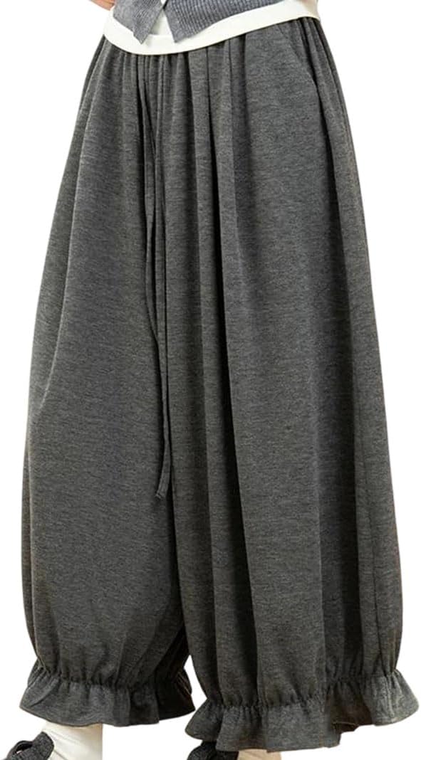 Women's High-Waisted Wide-Leg Solid Color Pleated Trousers