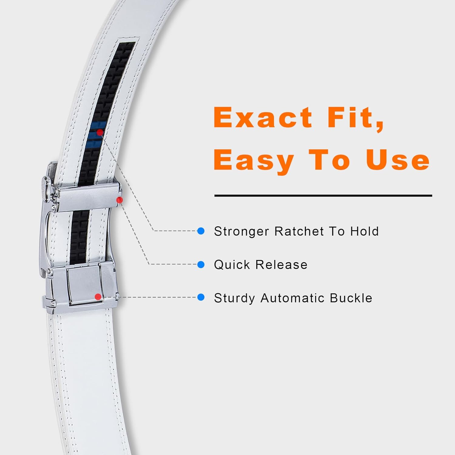 VATAN Men's Belt Leather Ratchet Belt for Men Dress Casual Every Day with Adjustable Buckle, Trim to Fit - Image 5