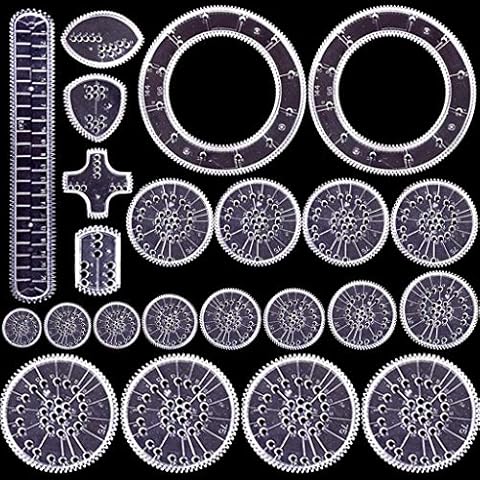Uoeo 22 Pack Creative Spirograph Drawing Set, Spirograph Deluxe Kit Ideal Creativity Art Promoting Development Set for Kids Cover
