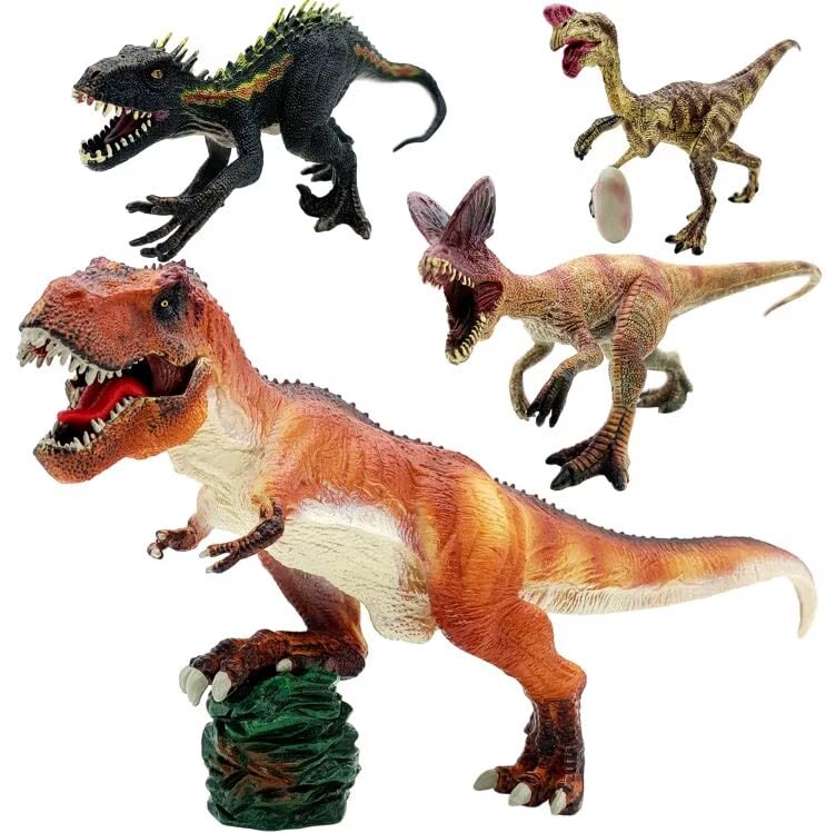 BIROHOSR Dinosaur Playset with 14" Indominus Rex & 8 Detailed Dino Figures