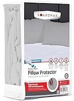 Vista 9 de Guardmax - Protector de almohada resistente al agua y a prueba de chinches - Con zipper - Juego de 2 - Silencioso, Poliuretano, Blanco, Estándar