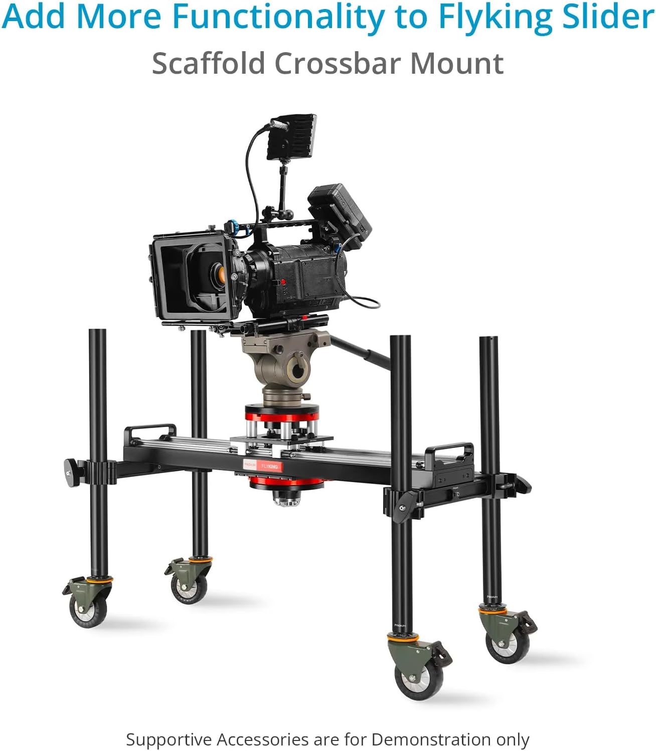 PROAIM Scaffold Crossbar Mount with Flat Foot for Flyking Pro Video Camera Slider. Height Range 5”-10”. Payload up to 100kg/220lb (SCF-FKP-FF).
