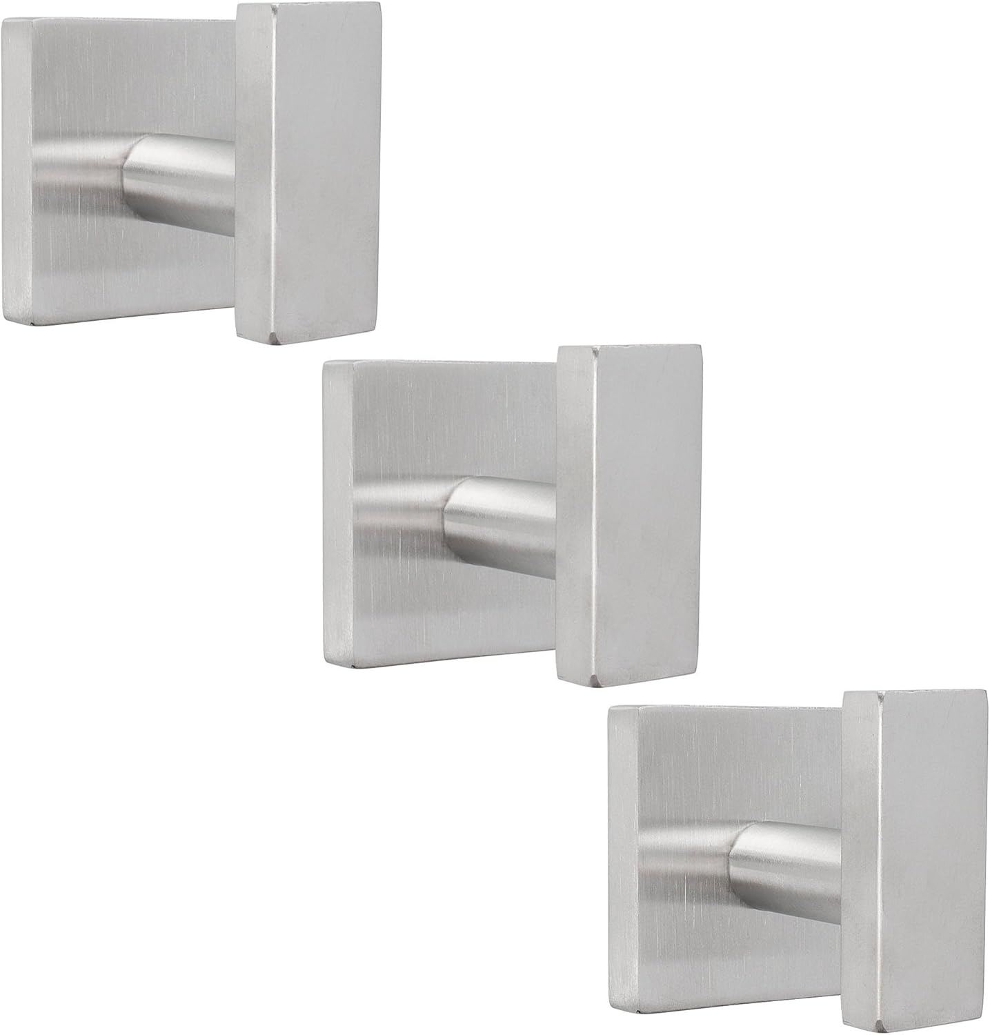 TocTen Towel Hooks for Bathroom, 304 Stainless Steel Heavy Duty Towel Robe Clothes Wall Hook, Wall Mounted Towel Hanger for Bathroom Livingroom Bedroom Kitchen Closet (Brushed Nickel, 5 Pack)
