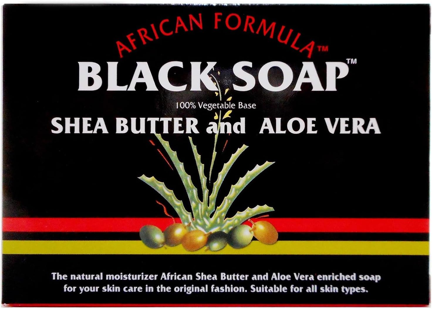 Madina African Black Soap Shea Butter and Aloe Vera, 3.5 oz (Pack of 12)