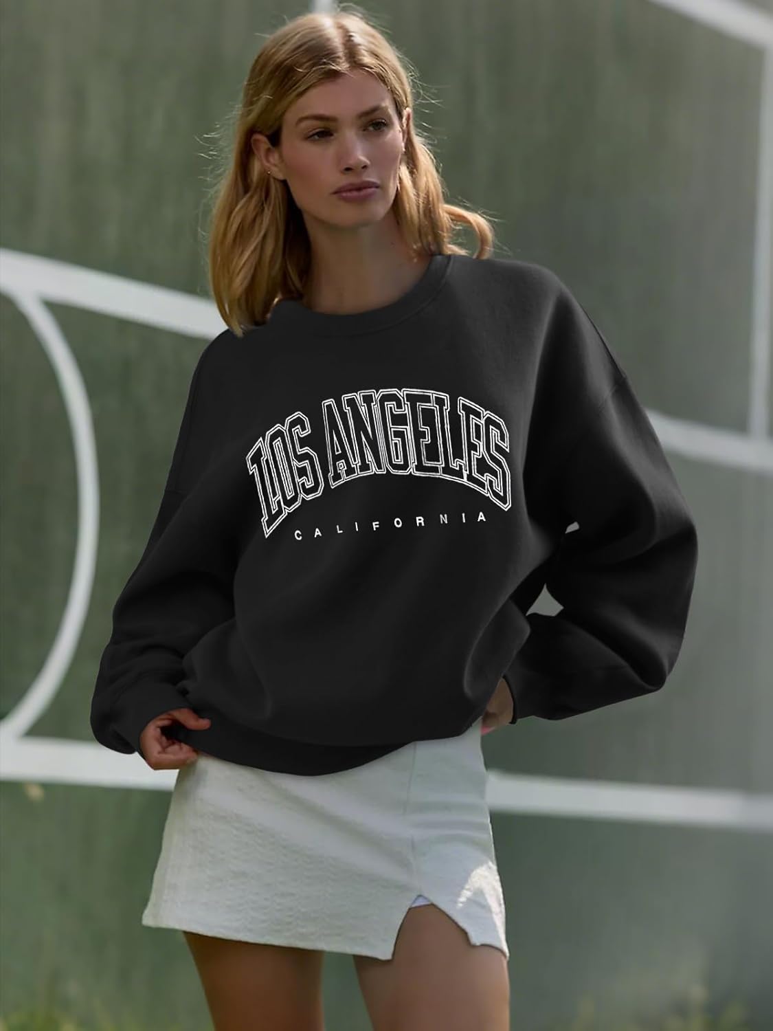 ATHMILE Oversized Sweatshirt for Women Crewneck Fleece Long Sleeve Pullover Hoodies Tops Fall Fashion Outfits Clothes