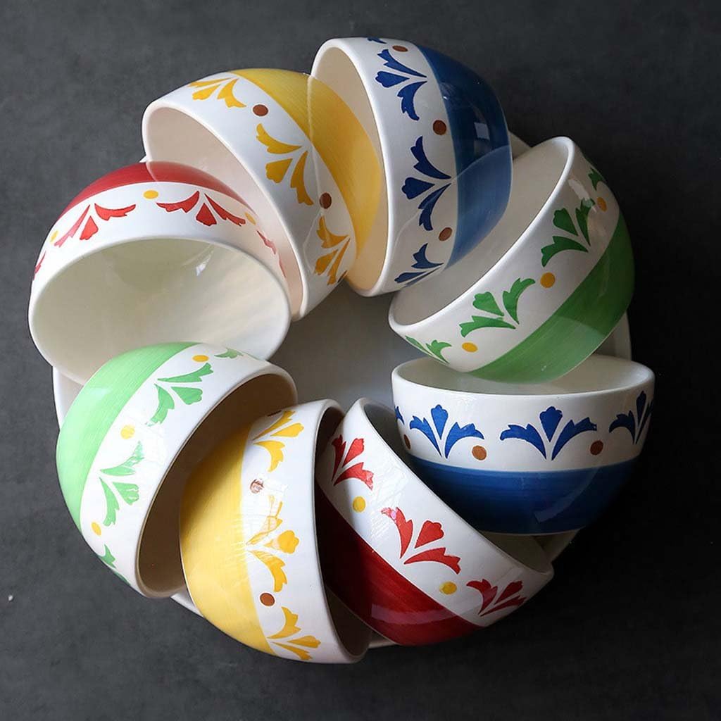 4.5inch Ceramic Bowl, Dessert Home Rice Bowl, Breakfast Salad Ice Cream Bowl