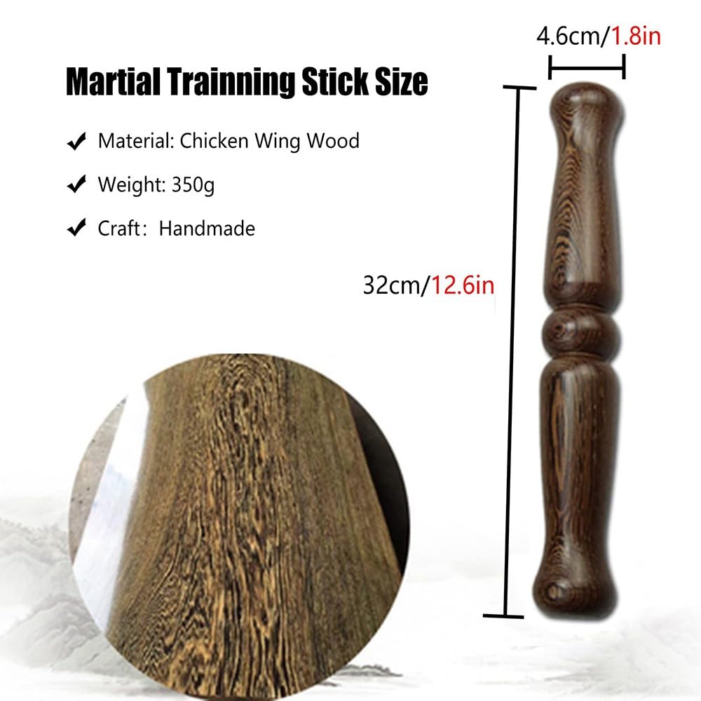 Taiji Kungfu Bang, Linijka do Tai Chi Qigong z litego drewna, różne rozmiary, 32 cm/12,6 cala lub 42 cm/16,5 cala